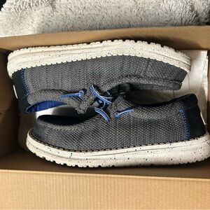 Hey Dude Charcoal and Blue Shoes